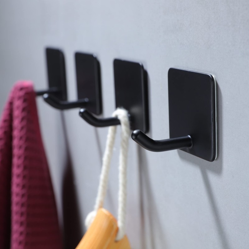 YIGII Adhesive Towel Hooks - 4 Pack Towel Hooks for