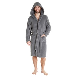 CityComfort Men's Fluffy Fleece Dressing Gown Dressing Gown - Gifts for Men and Teenagers, lightgrey