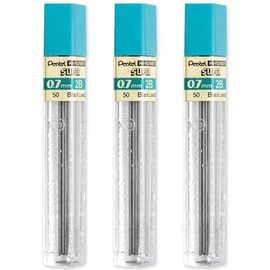 Pentel Super Hi-Polymer Refill Leads for Automatic/Mechanical Pencils - 0.7mm - Grade 2B - Pack of 3 Tubes (36 Leads)