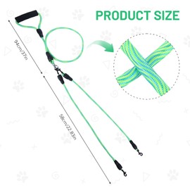 1 Pack Double Dog Lead, Double Ended Lead for Dogs, Dog Leads for Small Puppies, for Walking 2 Dogs No Tangle, Perfect for Walking And Training(Small Puppies Around 8 Kg) (green)