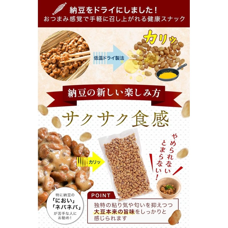 【管理栄養士監修】 乾燥納豆 100g ドライ納豆 納豆 干し納豆 国産 非常食 【低温製法で納豆菌が生きている】（プレーン）