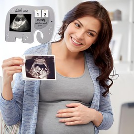 QSLKI Baby Picture Frame, Sonogram Picture Frame with Baby Countdown Weeks, Pregnant Women Gifts Ideas Ultrasound Picture Frame, Baby First Scan Picture Frame for Ultrasound Images, Good Gift