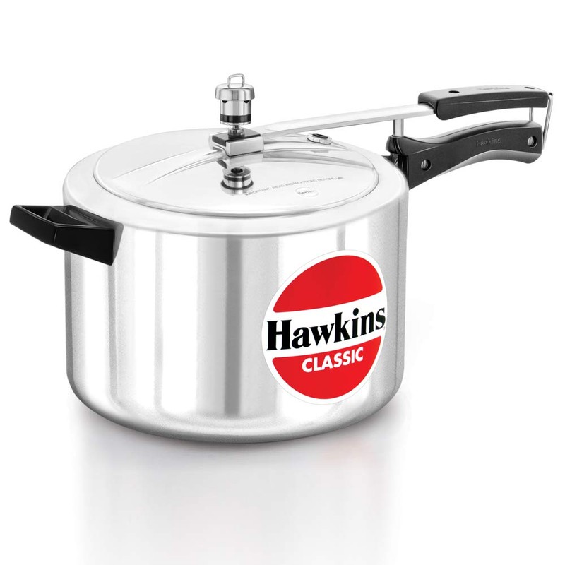 Hawkins Classic 8 Litre Aluminium Inner Lid Pressure Cooker, Wide