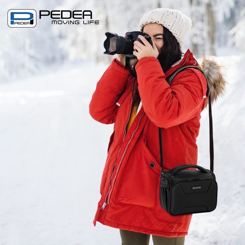 PEDEA Large Black Guard DSLR Camera Case with Screen Protector