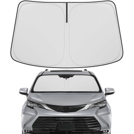 BIBLOZ Car Windshield Sun Shade for Toyota Sienna 2021-2025 Accessories Foldable PET Sunshade Keeps The Car Cool Inside
