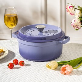 Enameled Cast Iron Dutch Oven Pot with Lid, Household Non-Stick Multifunctional ceramic dutch oven, Casserole Crock-Pot Works on All Stovetops