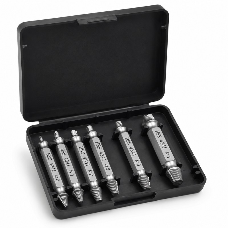Damaged Screw Extractor Set for Repairs – HSS Drill Bit