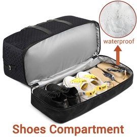 IBFUN Weekender Bags for Women, Large Overnight Bag Canvas Travel Duffel Bag Carry On Tote with Shoe Compartment 21" 3Pcs Set