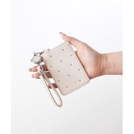 Alto Rose Pass Case, Commuter Passcase, IC Card, Lanyard Included, Reel Included, Dot Pattern, Polka Dots, Studs, Black