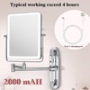 Wall Mounted Lighted Makeup Mirror, Rectangle Double Sided 1X/7X Magnifying