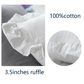 Ruffles Pillow Cases Shams Covers White Queen Size 2 Pack Egyptian Cotton Meaning4 20x30 inches Soft Thick