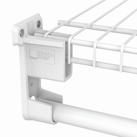 ClosetMaid 6609 SuperSlide Shelf and Hanging Bar Wall Bracket, White