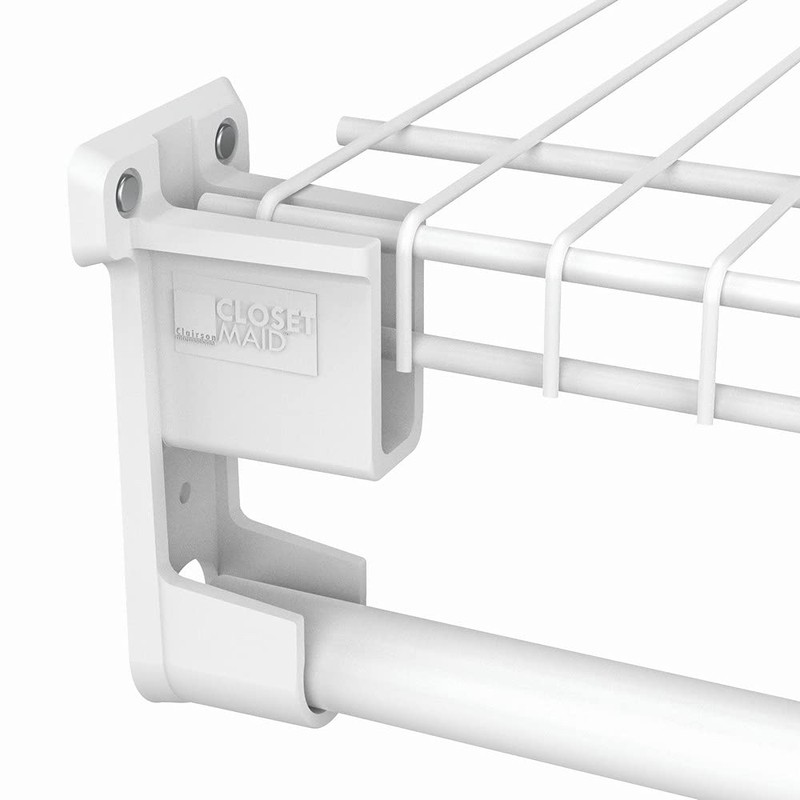 ClosetMaid 6609 SuperSlide Shelf and Hanging Bar Wall Bracket, White
