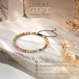 ZOKCC 40th Birthday Gifts for Women, Natural King Stone Bracelet Birthday Gifts for Mom Daughter Grandma Sister Friends Coworker