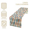 Mid Century Table Runner,Geometric Retro Drop Shapes Kitchen Table Runners