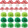 Yexiya 22 Pcs Mushroom Honeycomb and Flowers Honeycomb Ball Hanging