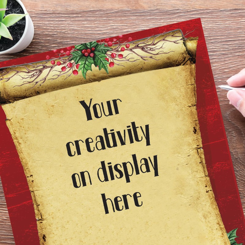 Christmas Scroll Holiday Letterhead Laser & Inkjet Printer Paper (100