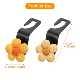 LZYDKH 4PCS Car Seat Headrest Hook, Flower Car Seat Organizer Hooks Universal Back Storage Hooks Auto Hanger Storage Car Accessories for Hang Bags Purses Handbags Grocery