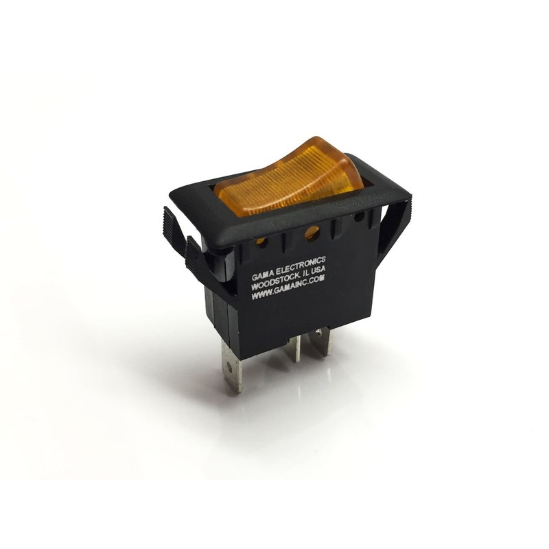 GAMA Electronics Amber Illuminated Off-On Rocker Switch 6A@12VDC
