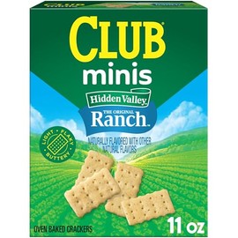 Club Minis Crackers, Lunch Snacks, Snack Crackers, Hidden Valley Ranch, 11oz Box (1 Box)