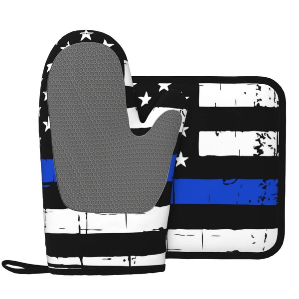 SEPTYK American Blue line USA Police Stars Flag Pattern Oven