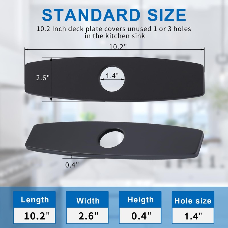 ARCORA 10.2 Inch Faucet Plate, Kitchen or Bathroom Faucet Deck