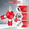 FANOVO 3 Way Air Hose Splitter,Red Air Manifold,Air Compressor Splitter