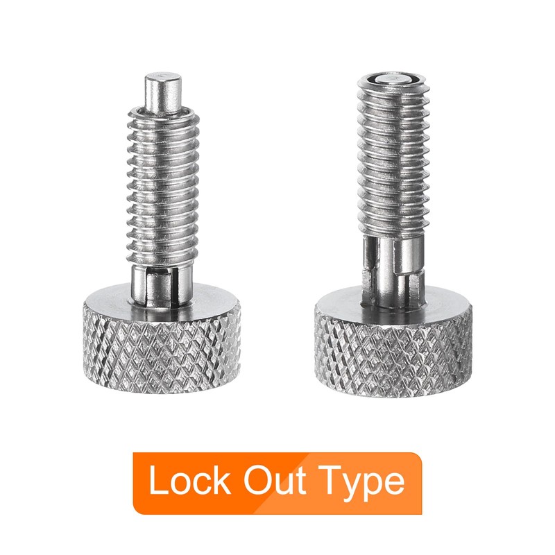 QUARKZMAN Pack of 2 Spring Plunger with Knurled Handle M6