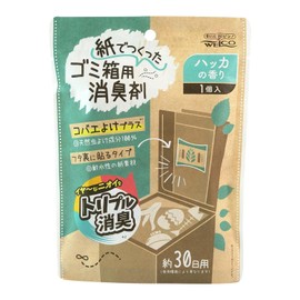 Wecco Paper Garbage Can Deodorizer, Peppermint Scent, Fly Control, Back of Lid, Just Stick On, 30 Day Garbage Odor, Fish Odor, Easy, Made in Japan