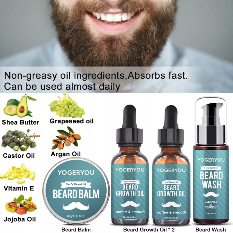 YogerYou Beard Grooming Kit For Men Complete Set With Oil