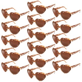 Matcheck 16 Pack Leopard Heart Shape Sunglasses for Women Bulk Bachelorette Party Favor Glasses Retro Eyewear