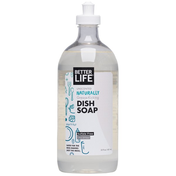 Better Life Dish Soap, Unscented, 22 Ounces