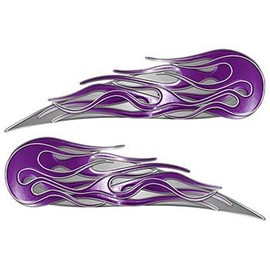 Weston Ink Twin Flame Motorcycle Tank Decal in Purple