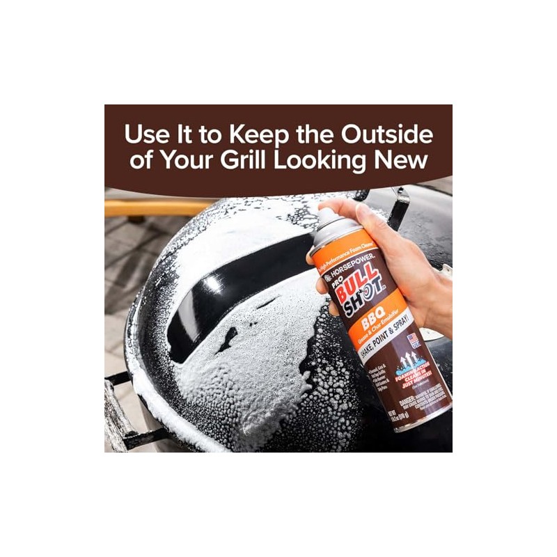 Bull Shot BBQ MAX Pro Super-Concentrated Foaming Grill Cleaner, AS