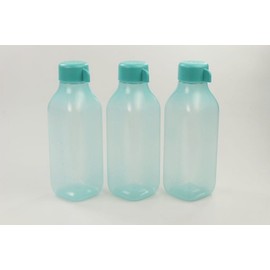 TUPPERWARE To Go Eco 500 ml Turquoise (3) EcoEasy Square Bottle 28639