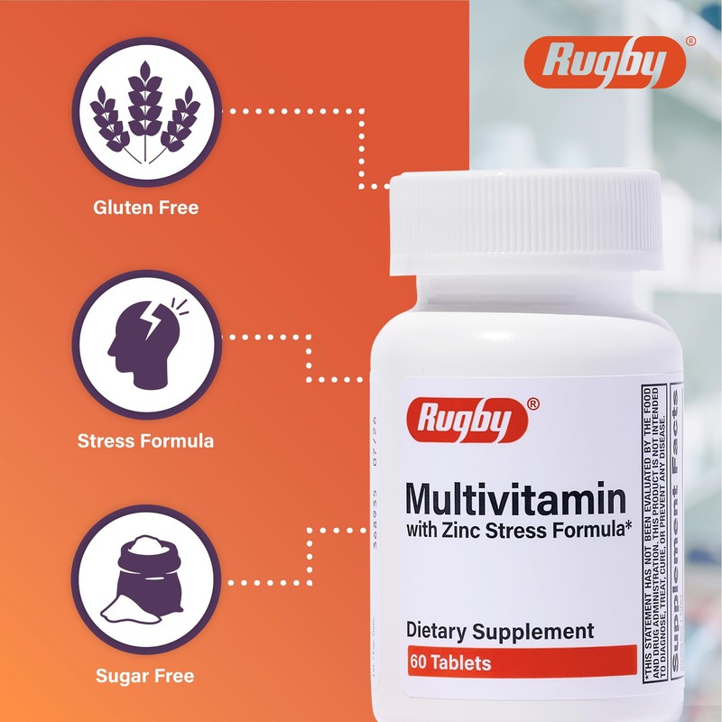 Rugby Multivitamin with Zinc Stress Formula - Dietary Supplement -