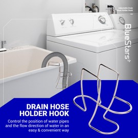 BlueStars Adjustable Drain Hose Holder – Universal Utility Sink Clamp for Washing Machine, Dishwasher, Laundry Tub – Compatible with All Drain Hoses – 304 Stainless Steel