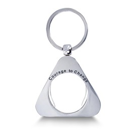 ATERECOSP AA Coins Holder Keychain | Double-Sided Keychain for Sobriety Coin, NA AA Chips & Medallions | Size For 35mm*(2-3) mm Sobriety Coin - Courage to Change