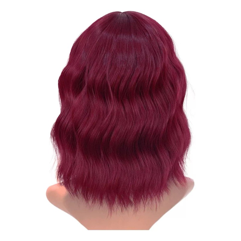 GT Wig G&t Wig Pelucas Rizadas De Color Rojo Bob
