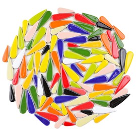 Teardrop Ceramic Mosaic Tiles 500g Craft Teardrop Ceramic Mosaic Pieces for Picture Frames Cups Flower Pots Aquariums Vases Stepping Stones (Mix Color)