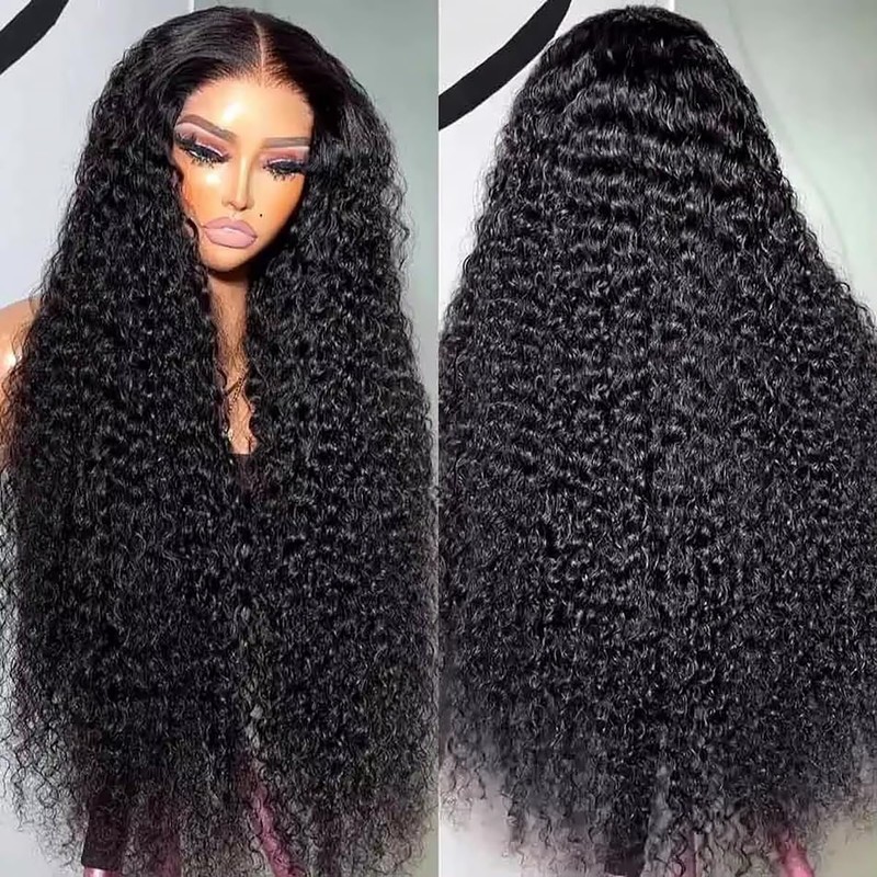 28 Inch Deep Wave Lace Front Wigs Human Hair 200