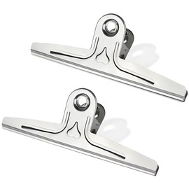Coideal Pinzas extragrandes, 2 unidades de 19.81 cm, color plateado, de metal, para carpetas y documentos, para el hogar y la oficina, Plateado, 11.8 inch