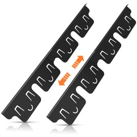 Stove Gap Covers Stainless Steel 2 Pack, Stove Gap Filler, Oven Gap Filler, Range Trim Kit, Stove Guards for Counter Side Gap Kitchen, Adjustable Length 13.8" to 27.5" - Black