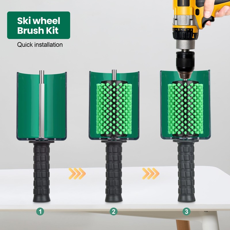 Ski Wax Kit with Quick Change Axle, 100mm Roto Brush