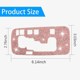 Zufoty Bling Gear Shift Box Frame Cover Trim Sticker, Gear Shift Panel Trim Sticker, Bling Car Interior Accessories for Women Men, Compatible with Wrangler 2012-2018 (Pink)