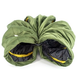 Dilekita - Velvet Fabric - Foldable/Collapsible - 55x9.84 Inches Cat Tunnel (Forest Green)