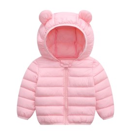 Achiyi Winter Coats Puffer Padded Jacket for Toddler Boys Girls Kids Light Outwear Cute Bear Ears with Hoods Clothing