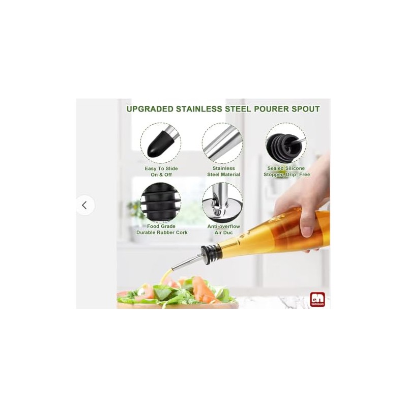 Generic Olive Oil Dispenser 2 Piece Set with Metal Spout,