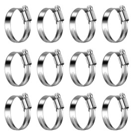 Steelsoft Heavy Duty Hose Clamp Size#24, 1-1/4 to 2 inch Adjustable Worm Gear Drive Hose Clamps Stainless Steel 304 for Fuel Injection Line, Automotive, Radiator, Garden,12 Pack