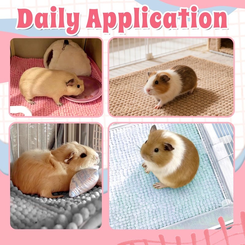 Guinea Pig Cage Liner, 4 PCS Washable Guinea Pig Bedding